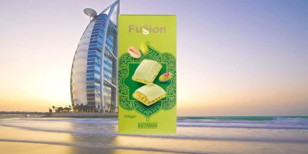 Por qué todos hablan del nuevo chocolate blanco de Mercadona inspirado en Dubai 1 Moncloa El chocolate de Mercadona inspirado en Dubai