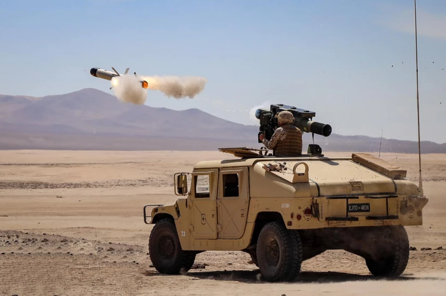 Lanzamiento de un misil Spike (Fuente: Ejército de Chile)