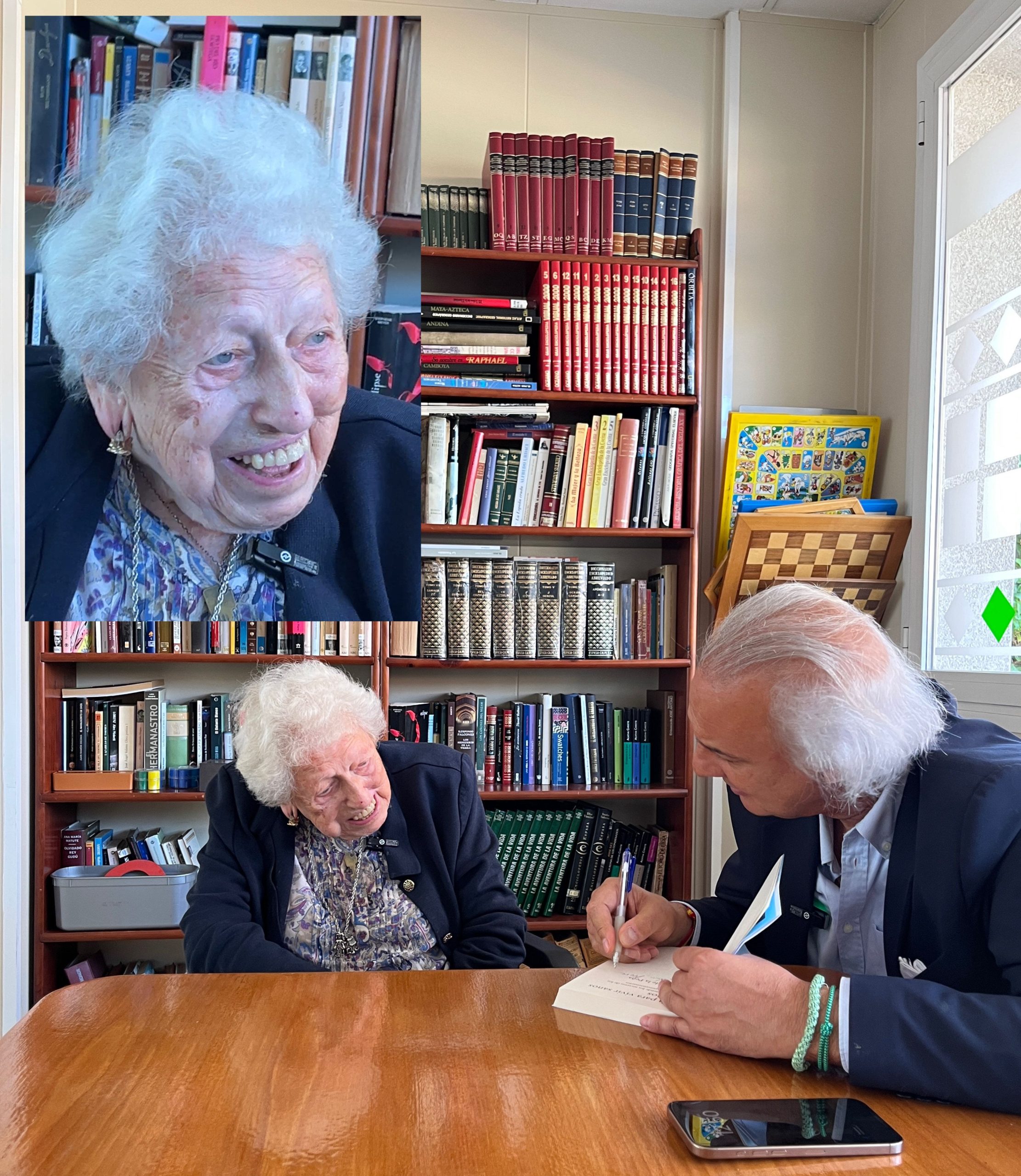 Mara Luisa Merelles de 105 aos con el Dr de la Pea scaled Moncloa