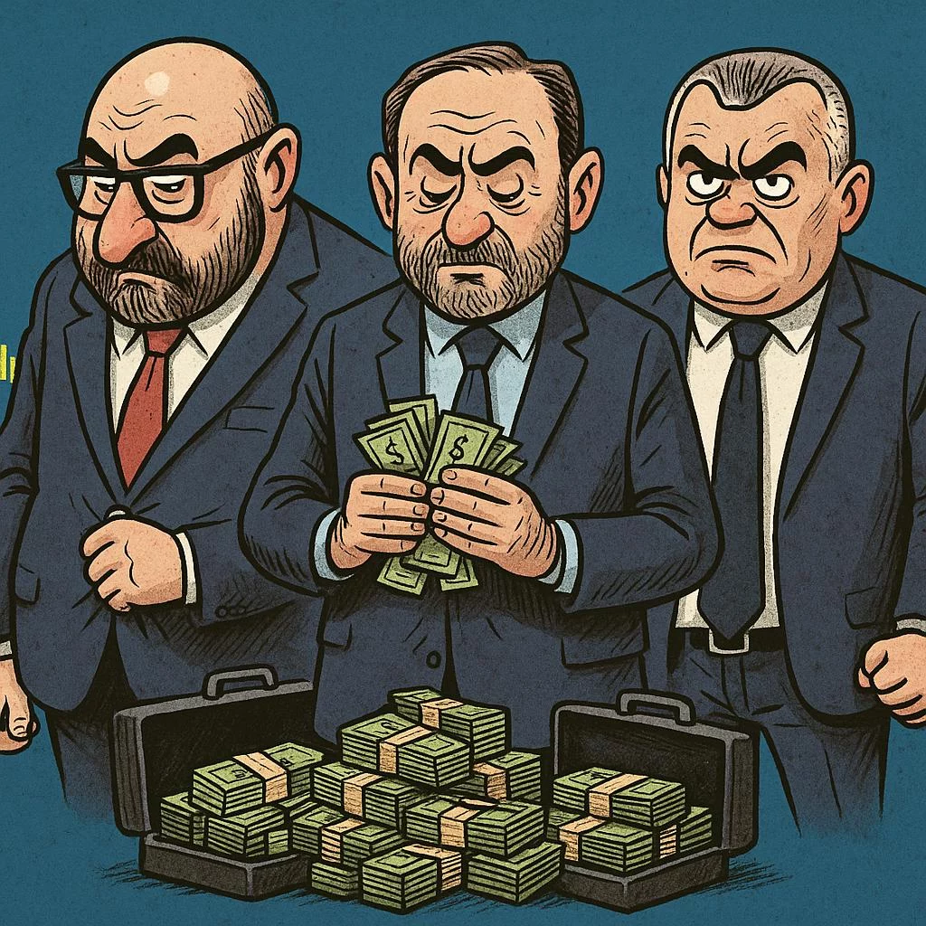 Koldo, Ábalos y Santos Cerdán en un fotomontaje. MONCLOA
