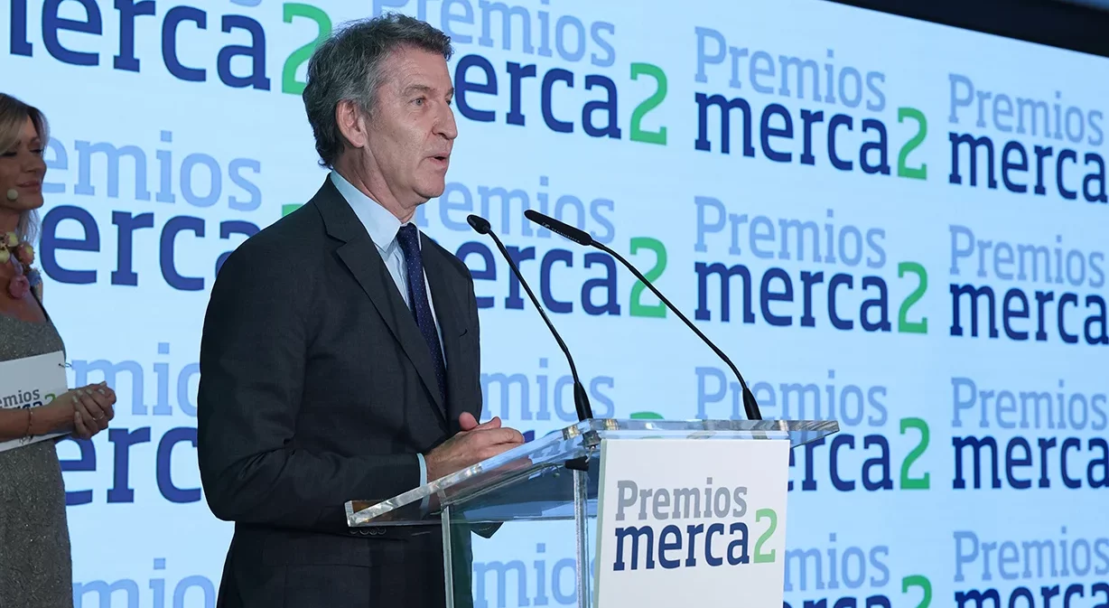 Feijóo en su intervención en los Premios Merca2 2025 (Fuente: Merca2)