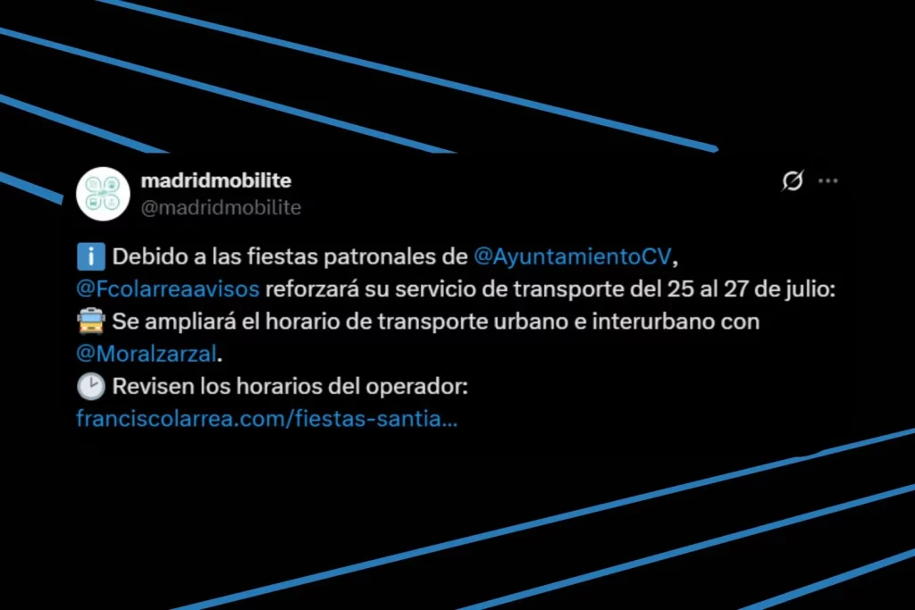 Atención si usas el bus en Madrid: estas rutas quedan suspendidas por fiestas en Arganda 2 Moncloa En Collado de Villalba refuerzan el transporte público por San Apóstol