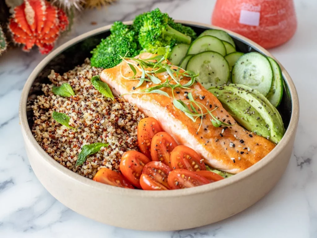 Ingredientes para un bowl de quinoa lleno de beneficios