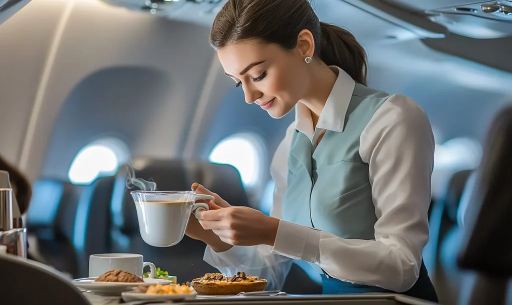La experiencia de una ex azafata desvela los secretos del catering aéreo, que afectan directamente a nuestra percepción de los alimentos en el aire. Fuente: Freepik 
