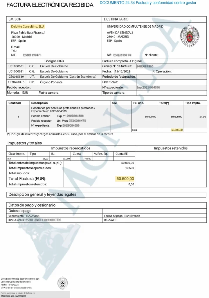 Deloitte que recibió 78.648€ asegura no haber participado en el software de Begoña Gómez 1 Moncloa 117490437 null 1 Moncloa