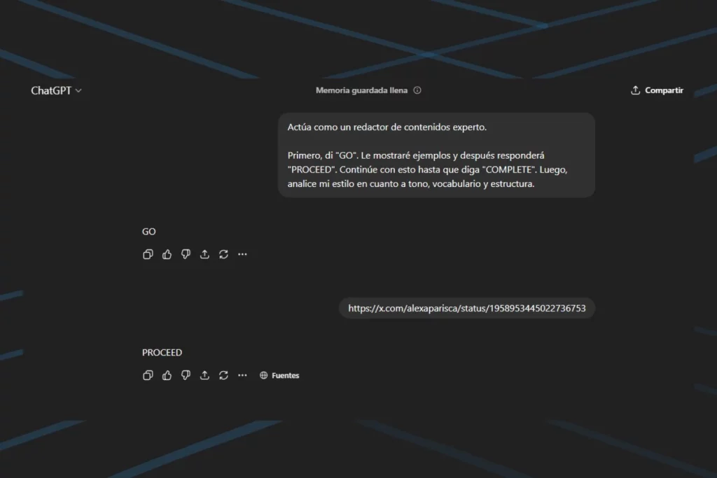 Paso a paso para que ChatGPT responda como tú