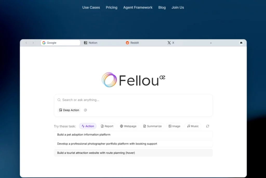 Adiós a Chrome y Firefox: así es Fellou , el navegador que compite con Google y es 100% IA 1 Moncloa Fellou es un navegador integrado con IA