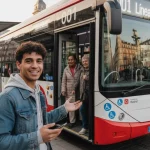 «Con la línea 001 de Madrid ya no gasto pasaje», Andrés Cedeño (19), universitario, cuenta su experiencia con el servicio gratuito de autobús